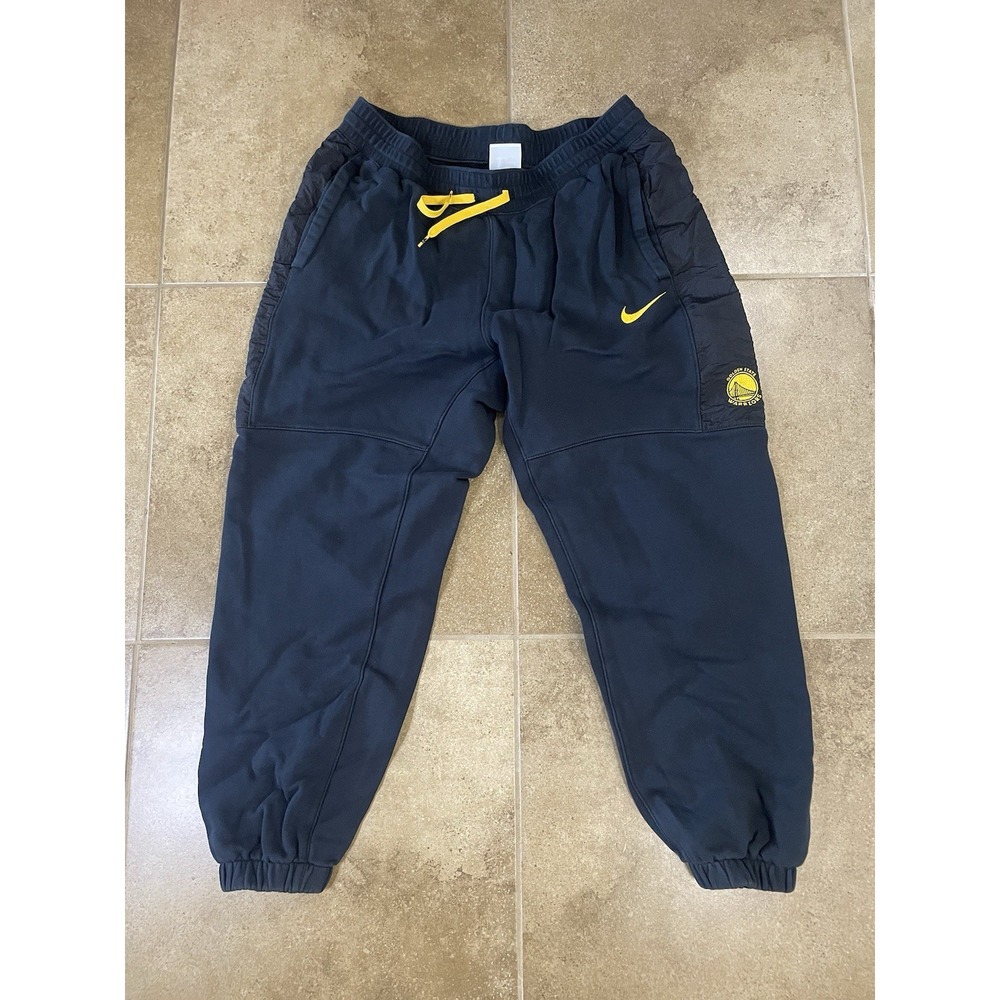 Nike NBA Golden State Warriors Mens Sz XL Black Cotton Jogger Sweatpants